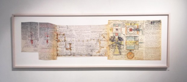 Jean PERDRIZET sans titre (ancre de l'âme), à partir d'un dessin de 1968, technique mixte sur papier, 50 x 172.5 cm.jpg